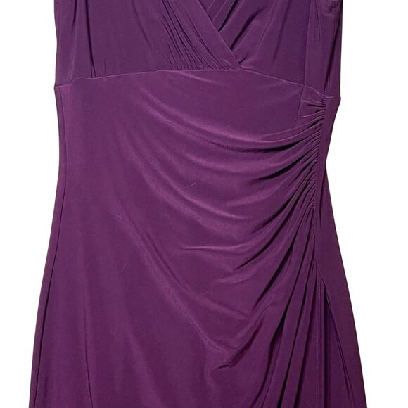 Lauren Ralph Lauren Dress Womens 6 Ruched Sleeveless V Neck Cocktail Party - Picture 8 of 10